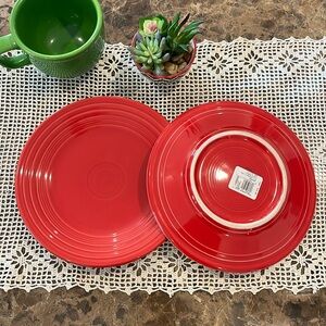 New! Fiesta Scarlet Red Luncheon Plates 9” Set of 2~Lead-Free